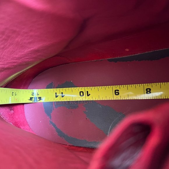 Balenciaga Arena Men's Red Leather High Top Sneakers. - Picture 14 of 14